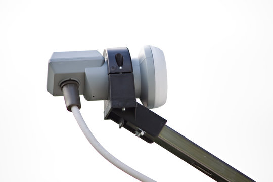 parabolic satelite antenna dish LNB converter detail