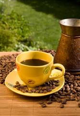 yellow coffee cup