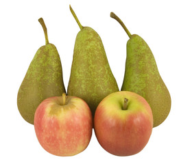 apples and pears isolated on white background