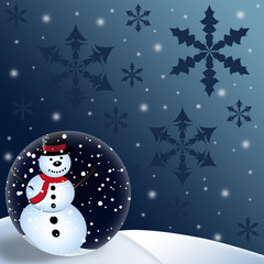 Snowman Globe Christmas Background