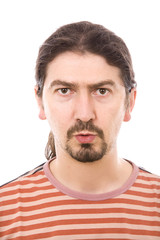 Obraz premium Closeup portrait of a shocked young man isolated