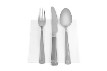 kitchen utensils. fork, knife and spoon