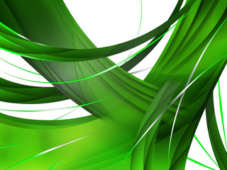 Abstract green Composition with lines and curves