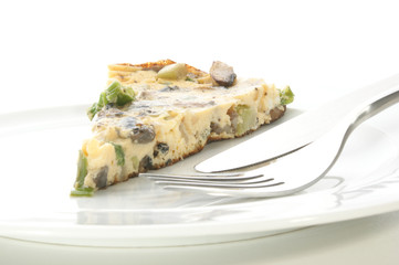 omelet with mushroom and spring onion