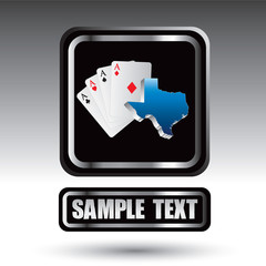 texas hold em on black nameplate