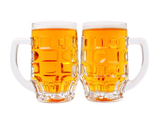 A mugs of beer closeup view