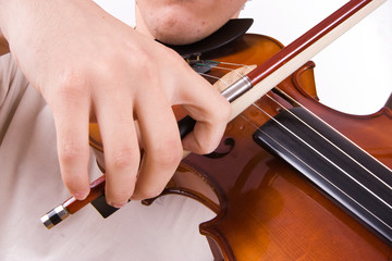 Young man playing a violin