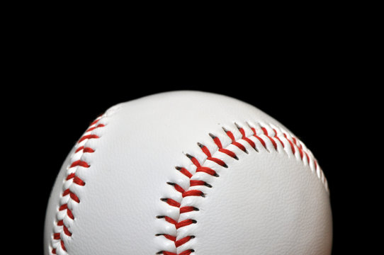 Baseball Closeup Isolated on Black