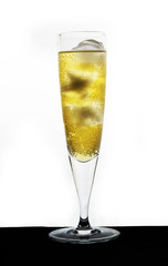 Fresh beverage in glass.