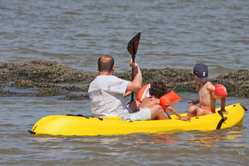 Kayak en famille