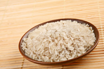 Long rice in plate