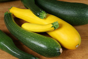 Green and yellow zucchini