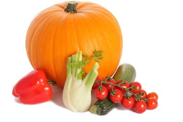 Pumpkin, courgette, fennel and tomato