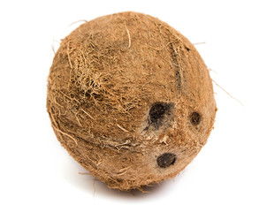 Fresh coconut on white isolated background