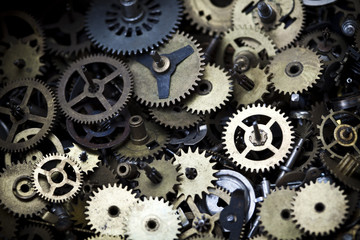 Macro detail of old gears