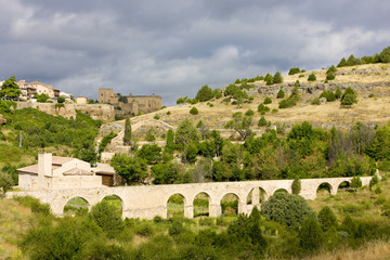 aqueduct, Pedraza de la Sierra, Castile and Leon, Spain