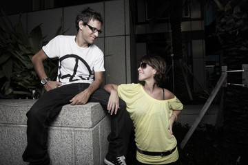 Young couple in an urban setting