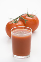 refreshment and healthy diet drink tomato juice