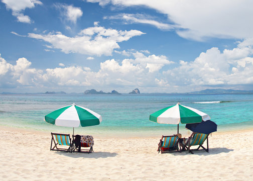 tropical beach and Pacific ocean. thailand