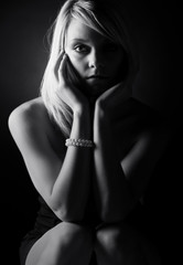 Low Key Shot of a Beautiful Blonde Teenage Girl