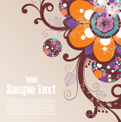 background with free space for your text decorated with flowers