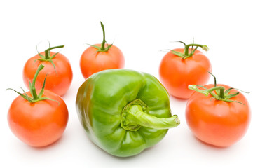 Tomatoes and sweet pepper.
