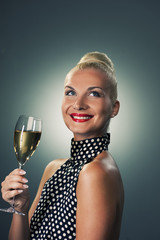 Beautiful woman with a glass of champagne