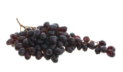 Black grapes isolated.