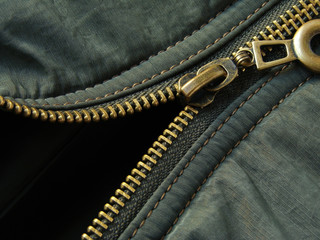 khaki jacket fragment with zipper © DLeonis