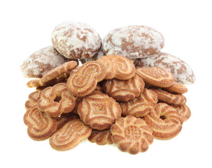 Cookies and spice-cakes isolated.