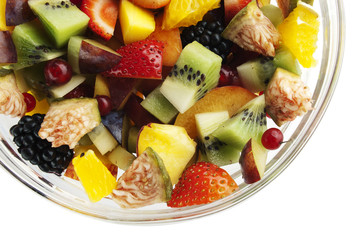 mixed fruit salad close up