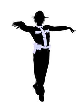 silhouette police officer arms outstretched clip art preview