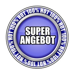 High Quality Super Angebot Button Sign, Easily Editable.