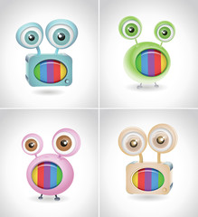 retro TV cartoon set 02