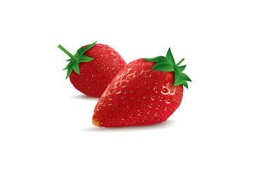isolated vector strawberries