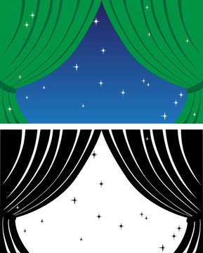 Green sliding curtain