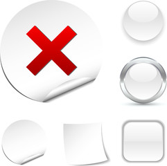 abort white icon. Vector illustration