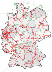 Bundesautobahnen, Städte und Länder der Bundesrepublik
