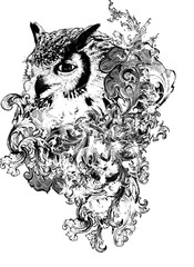 Floral Owl Illustration