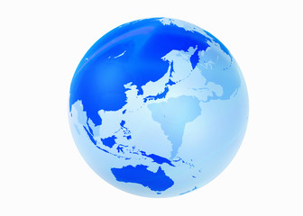 地球儀、アジア