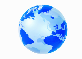 地球儀、大西洋