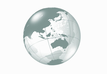 地球儀、アジア