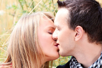 couple in grain field