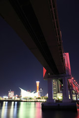 Fototapeta na wymiar Kobe Pełna noc