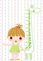 Printed roller blinds Height scale Kid girl scale hight