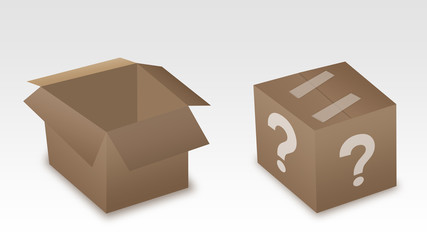 two brown paper box