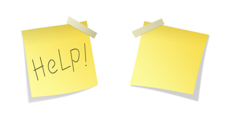 two isolated yellows post it