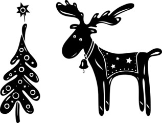 Elch, Weihnachten, Tannenbaum, Weihnachtsbaum