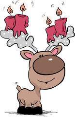 reindeer with candles