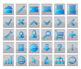 Buttons verschiedene blau/grau